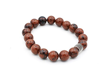 Hakiki Doğal Mahogany Obsidyen Taşı Bileklik 003