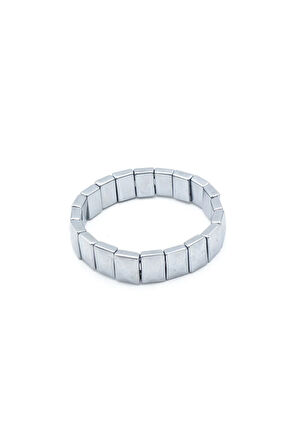 Rolex Model Dikdörtgen Kesim Hakiki Terahertz Taşı Bileklik