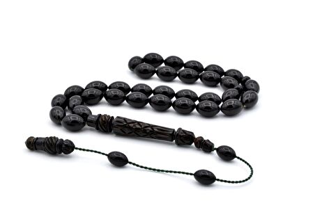 MUSTAFA UYSAL USTA YAPIMI OYMA İMAMELİ KOYU YEŞİL SIKMA KEHRİBAR TESBİH