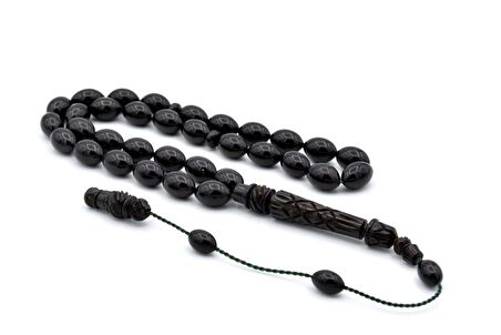 MUSTAFA UYSAL USTA YAPIMI OYMA İMAMELİ KOYU YEŞİL SIKMA KEHRİBAR TESBİH