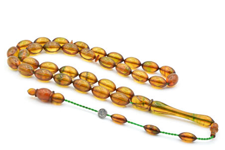 İbrahim Uysal İmzalı Renk Süzmesi Ateş Kehribar Tesbih Osmanlı Kamçı