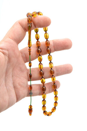 İbrahim Uysal İmzalı Renk Süzmesi Ateş Kehribar Tesbih Osmanlı Kamçı