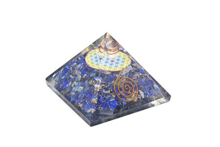 Hakiki Doğal Lapis Lazuli Taşı Orgonit Piramit 175 Gram