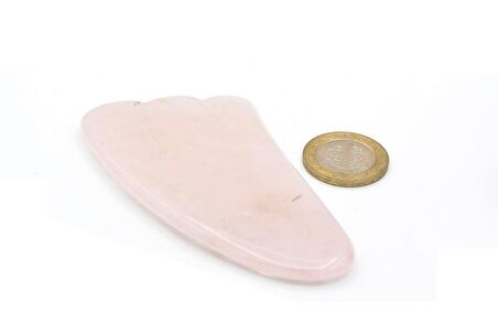Hakiki Doğal Pembe Kuvars Taşı Gua Sha Masaj Aleti