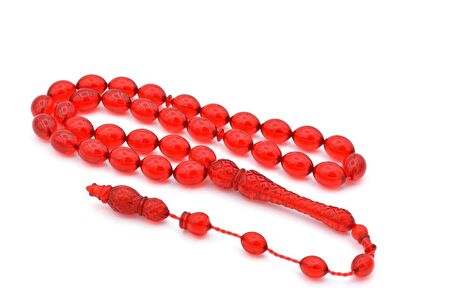 USTA İŞİ ARPA KESİM KIRMIZI TOZ PRES KEHRİBAR TESBİH İRİ BOY 002