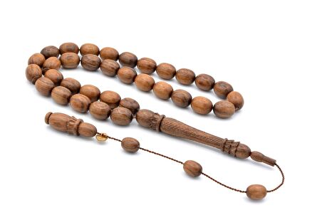 HAKİKİ USTA İŞİ OYMA İMAMELİ KOKULU SANDAL AĞACI TESBİH İRİ BOY 002