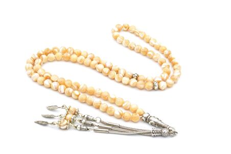 DOĞAL 99 LUK KAHVERENGİ SEDEF TESBİH 1.KALİTE