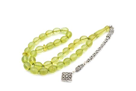 USTA İŞİ ORİJİNAL ARPA KESİM DOMİNİK DAMLA KEHRİBAR TESBİH 14 GR 1.KALİTE
