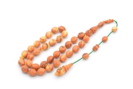 USTA İŞİ SİSTEMLİ HARELİ TEN RENGİ SIKMA KEHRİBAR TESBİH