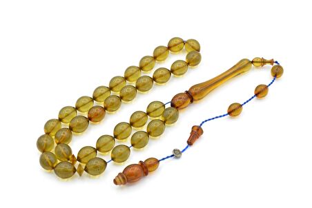 USTA İŞİ SİSTEMLİ ZEYTİNYAĞI RENGİ SIKMA KEHRİBAR TESBİH 001