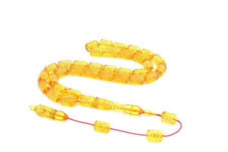 KALEM İŞÇİLİKLİ KAPSÜL KESİM SARI SIKMA KEHRİBAR TESBİH