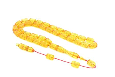 KALEM İŞÇİLİKLİ KAPSÜL KESİM SARI SIKMA KEHRİBAR TESBİH