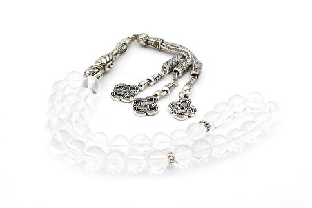 HAKİKİ DOĞAL KRİSTAL KUVARS TESBİH 1.KALİTE DOĞAL TAŞ 002