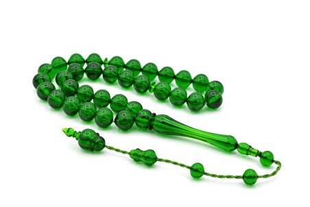 USTA İŞİ SIĞIRCIK KESİM YEŞİL UÇAK CAMI TESBİH