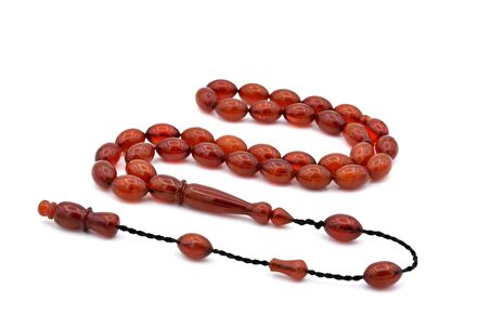 USTA İŞİ SİSTEMLİ BEYZİ KESİM TURUNCU SIKMA KEHRİBAR TESBİH 069