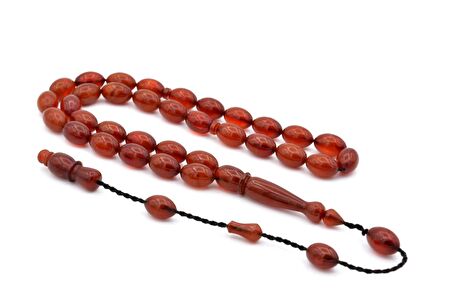 USTA İŞİ SİSTEMLİ BEYZİ KESİM TURUNCU SIKMA KEHRİBAR TESBİH 069