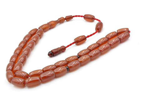 USTA İŞİ SİSTEMLİ KAPSÜL KESİM ÇUBUK MALZEME TURUNCU SIKMA KEHRİBAR TESBİH 122