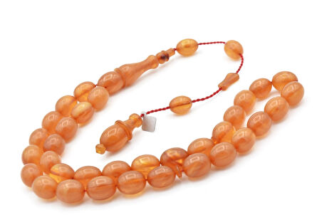 USTA İŞİ SİSTEMLİ HARELİ BEJ RENGİ SIKMA KEHRİBAR TESBİH 090