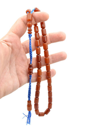 USTA İŞİ SİSTEMLİ KAPSÜL KESİM ÇUBUK MALZEME TURUNCU SIKMA KEHRİBAR TESBİH 124