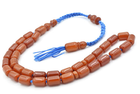 USTA İŞİ SİSTEMLİ KAPSÜL KESİM ÇUBUK MALZEME TURUNCU SIKMA KEHRİBAR TESBİH 124