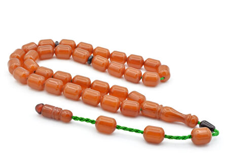 USTA İŞİ SİSTEMLİ FIÇI KESİM ÇUBUK MALZEME TURUNCU SIKMA KEHRİBAR TESBİH 130