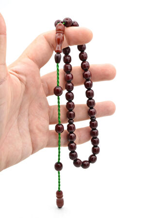 USTA İŞİ SİSTEMLİ KÜRE KESİM ÇUBUK MALZEME KIRMIZI SIKMA KEHRİBAR TESBİH 131