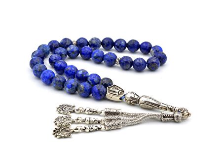 HAKİKİ DOĞAL FASET KESİM LAPİS LAZULİ TESBİH 1.KALİTE İRİ BOY