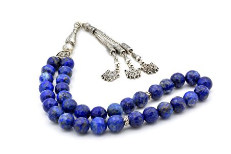 HAKİKİ DOĞAL FASET KESİM LAPİS LAZULİ TESBİH 1.KALİTE İRİ BOY