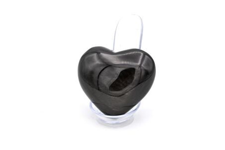 HAKİKİ DOĞAL KALP ŞEKLİNDE RAİNBOW OBSİDYEN TAŞI 113 GRAM