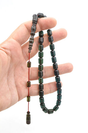 USTA İŞİ SİSTEMLİ FIÇI KESİM MAVİ SIKMA KEHRİBAR TESBİH 126