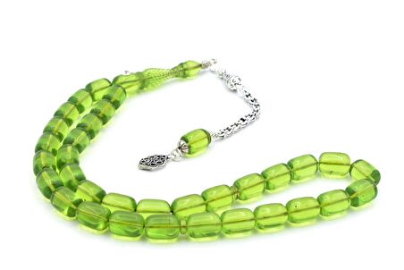 ARNAVUT KAMÇILI KALEM İŞİ İMAMELİ YEŞİL SIKMA KEHRİBAR TESBİH 010