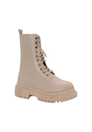 Mergenshoes B308 Ten Fermuarlı Bağcıklı Kadın Bot