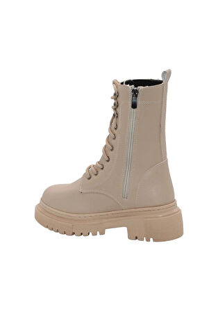 Mergenshoes B308 Ten Fermuarlı Bağcıklı Kadın Bot