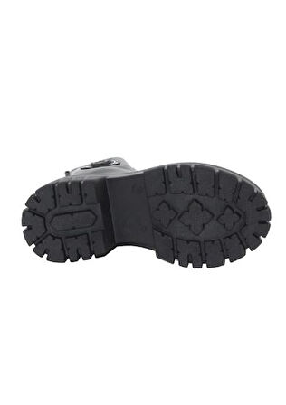 Mergenshoes 3087 Siyah Fermuarlı Bağcıklı Kadın Bot