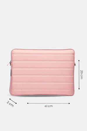 Çizgili Su Geçirmez Macbook Air Pro 15.6 & 16 İnç Pembe Laptop Tablet Kılıfı