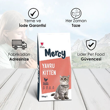 Mercy Tavuklu Yavru Kedi Maması 10 kG