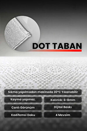 Kaymaz Taban Dijital Baskı Mutfak Halısı, Antibakteriyel Yıkanabilir Mutfak Halısı