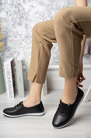 Aymer Ortopedik Pedli Siyah Ayakkabı