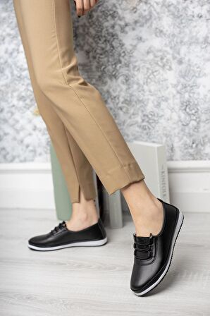 Aymer Ortopedik Pedli Siyah Ayakkabı