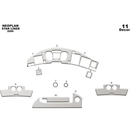 Meriç® Neoplan Star Line Ön Torpido Kaplama 11 Parça 2009-›