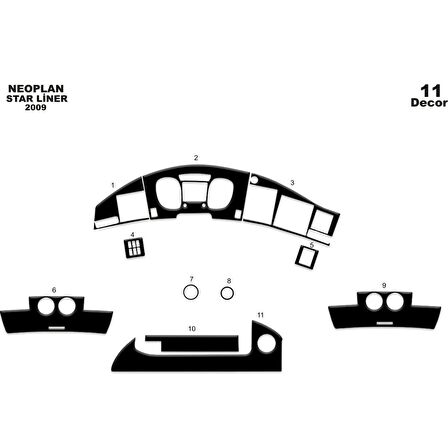 Meriç® Neoplan Star Line Ön Torpido Kaplama 11 Parça 2009-›