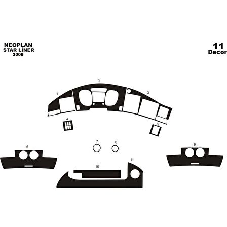 Meriç® Neoplan Star Line Ön Torpido Kaplama 11 Parça 2009-›