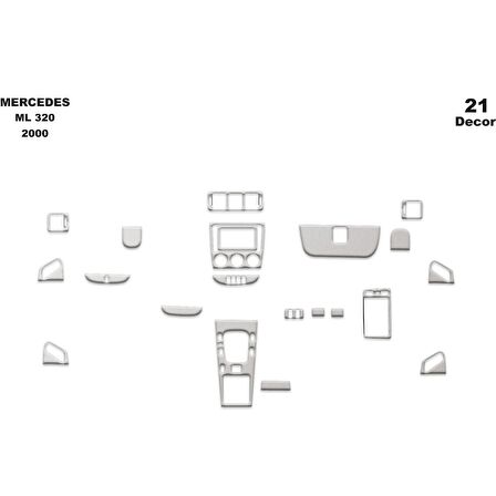 Meriç® Mercedes Ml 320 Ön Torpido Kaplama 21 Parça 2002-›