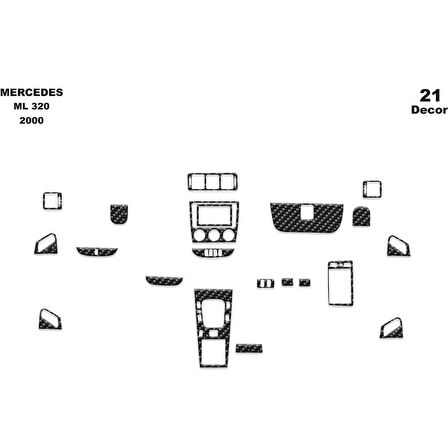 Meriç® Mercedes Ml 320 Ön Torpido Kaplama 21 Parça 2002-›