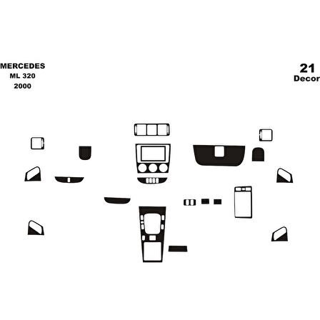 Meriç® Mercedes Ml 320 Ön Torpido Kaplama 21 Parça 2002-›