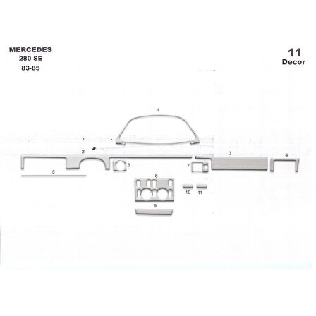 Meriç® Mercedes 280 Se Ön Torpido Kaplama 13 Parça 1980-1985