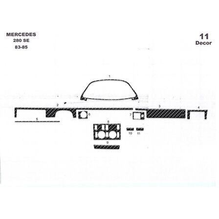 Meriç® Mercedes 280 Se Ön Torpido Kaplama 13 Parça 1980-1985