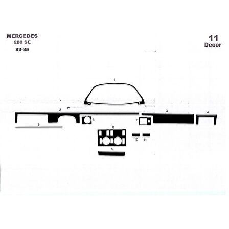 Meriç® Mercedes 280 Se Ön Torpido Kaplama 13 Parça 1980-1985