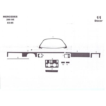 Meriç® Mercedes 280 Se Ön Torpido Kaplama 13 Parça 1980-1985