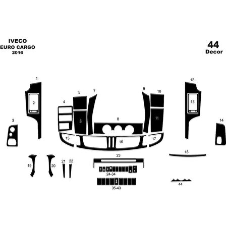 Meriç® Iveco Euro Cargo Ön Torpido Kaplama 44 Parça 2015-›